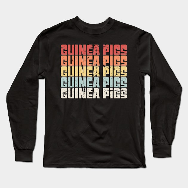 Retro Vintage GUINEA PIGS Long Sleeve T-Shirt by MeatMan